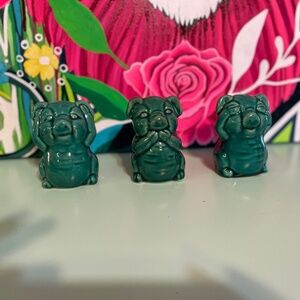 Green Ceramic Pig Figurines